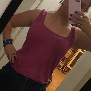 Pink knit crop top